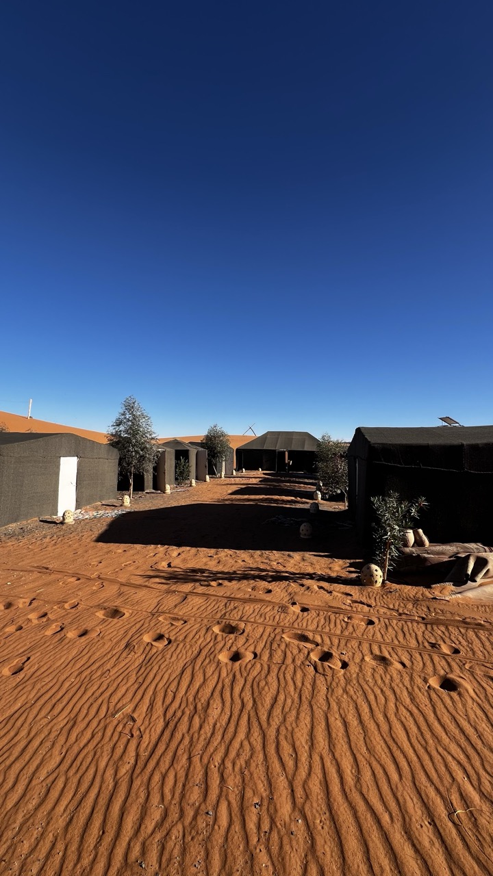 Base camp in sahara desert